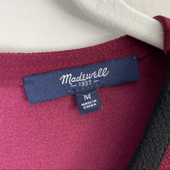 MADEWELL Crepe Canal Maroon Sleeveless Blouse - Picture 9 of 10